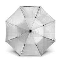 Samoa Lotu Tamaiti Umbrella Tribal Tatau with Siapo Pattern LT03 One Size Folded 11.42 inch Opened Diameter 37.4 inch White - Polynesian Pride