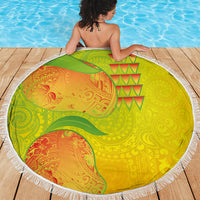 Hawaiian Mango Beach Blanket Polynesian Art Pattern and Kakau Tattoo LT03 - Polynesian Pride