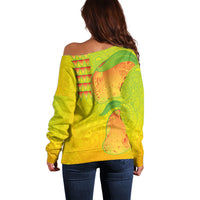 Hawaiian Mango Off Shoulder Sweater Polynesian Art Pattern and Kakau Tattoo LT03 - Polynesian Pride