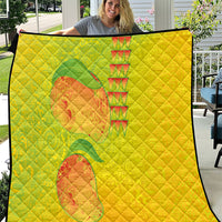 Hawaiian Mango Quilt Polynesian Art Pattern and Kakau Tattoo LT03 Yellow - Polynesian Pride