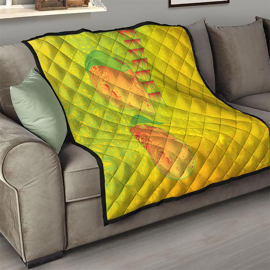 Hawaiian Mango Quilt Polynesian Art Pattern and Kakau Tattoo LT03 - Polynesian Pride