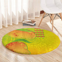 Hawaiian Mango Round Carpet Polynesian Art Pattern and Kakau Tattoo LT03 - Polynesian Pride