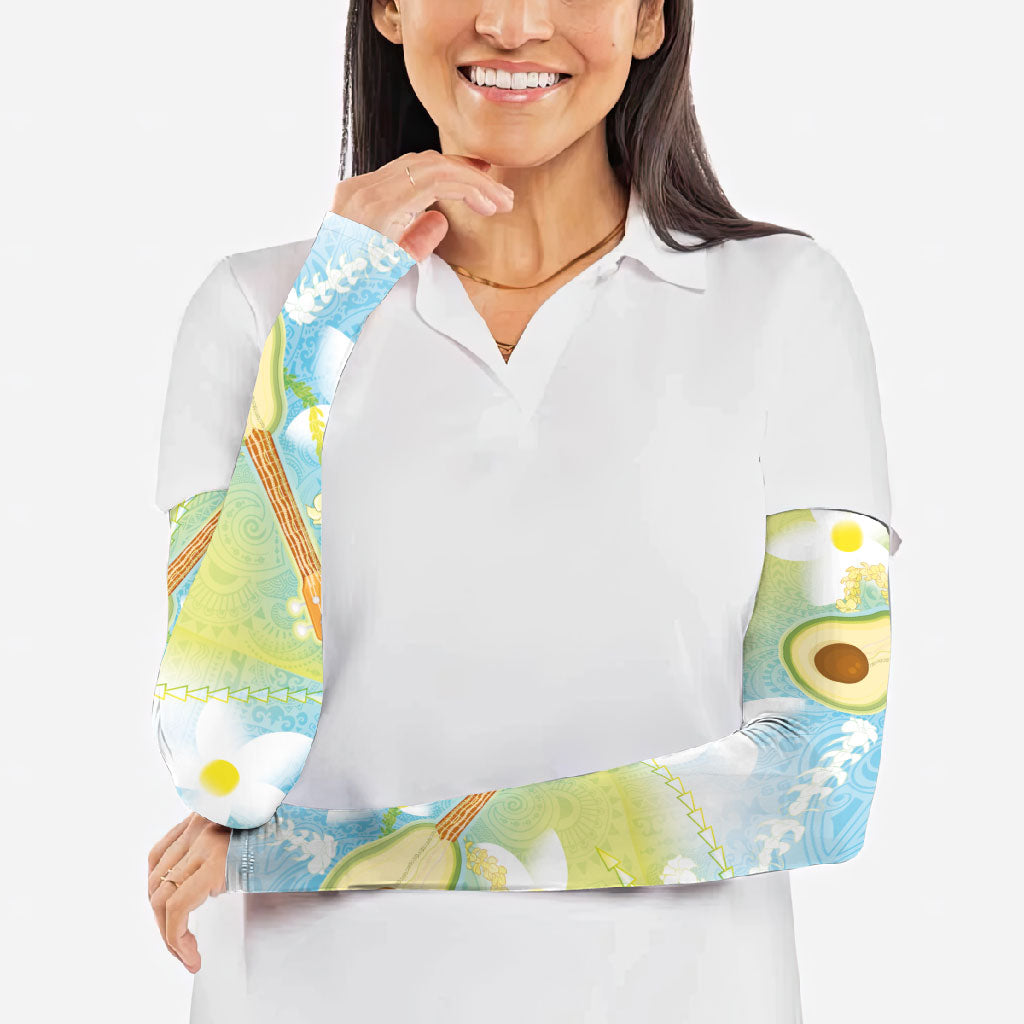 Hawaiian Ukulele Avocado Arm Sleeves Leis and Polynesian Pattern LT03 - Polynesian Pride