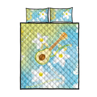Hawaiian Ukulele Avocado Quilt Bed Set Leis and Polynesian Pattern LT03 - Polynesian Pride