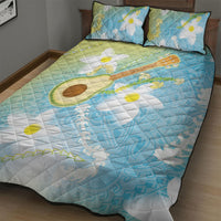 Hawaiian Ukulele Avocado Quilt Bed Set Leis and Polynesian Pattern LT03 - Polynesian Pride