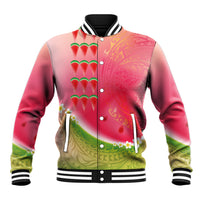 Hawaiian Watermelon Baseball Jacket with Kakau Art Tattoo LT03 Unisex Multicolor - Polynesian Pride