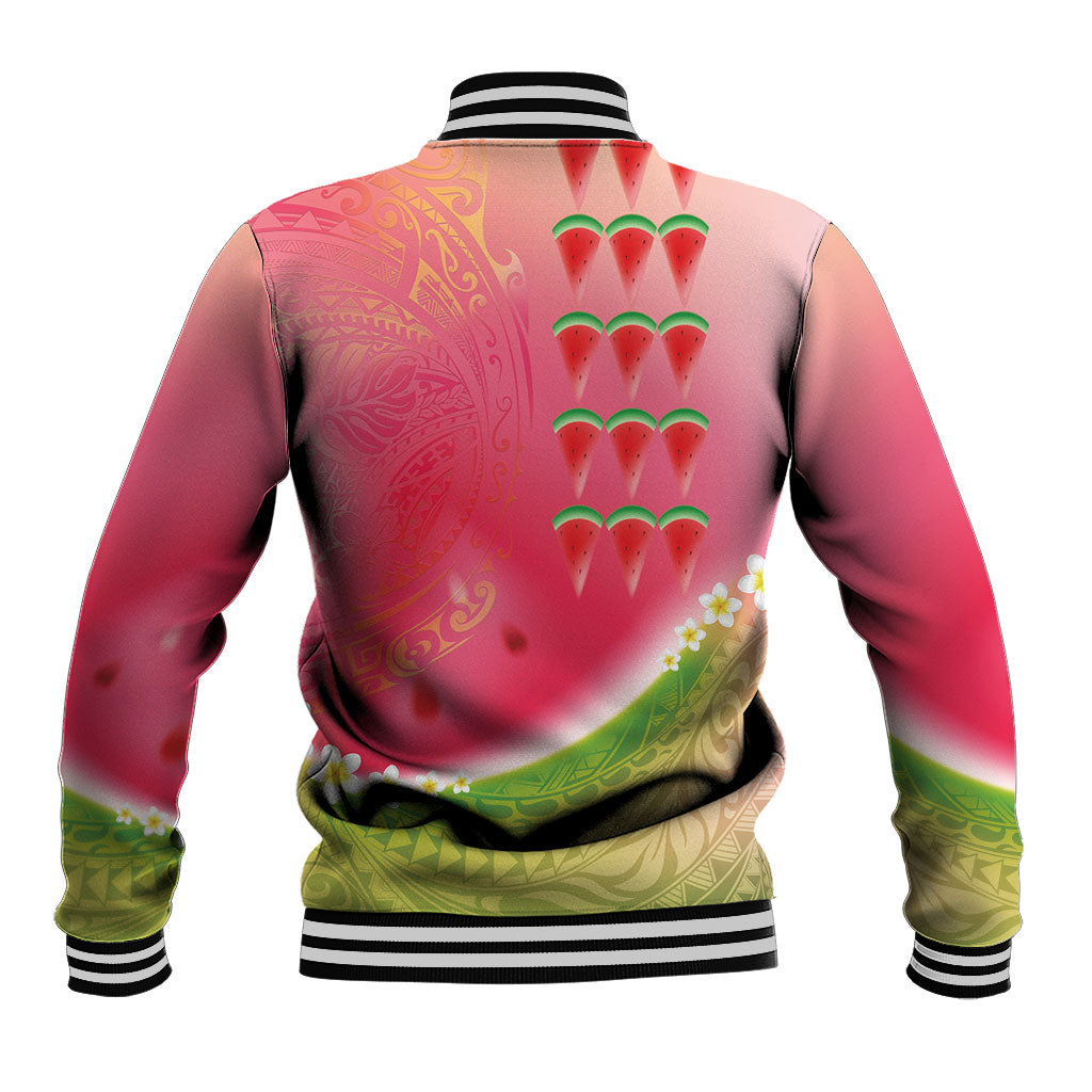 Hawaiian Watermelon Baseball Jacket with Kakau Art Tattoo LT03 - Polynesian Pride