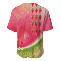 Hawaiian Watermelon Baseball Jersey with Kakau Art Tattoo LT03 - Polynesian Pride