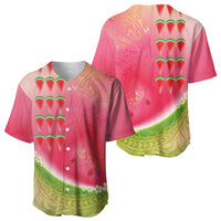 Hawaiian Watermelon Baseball Jersey with Kakau Art Tattoo LT03 - Polynesian Pride