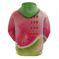 Hawaiian Watermelon Hoodie with Kakau Art Tattoo LT03 - Polynesian Pride