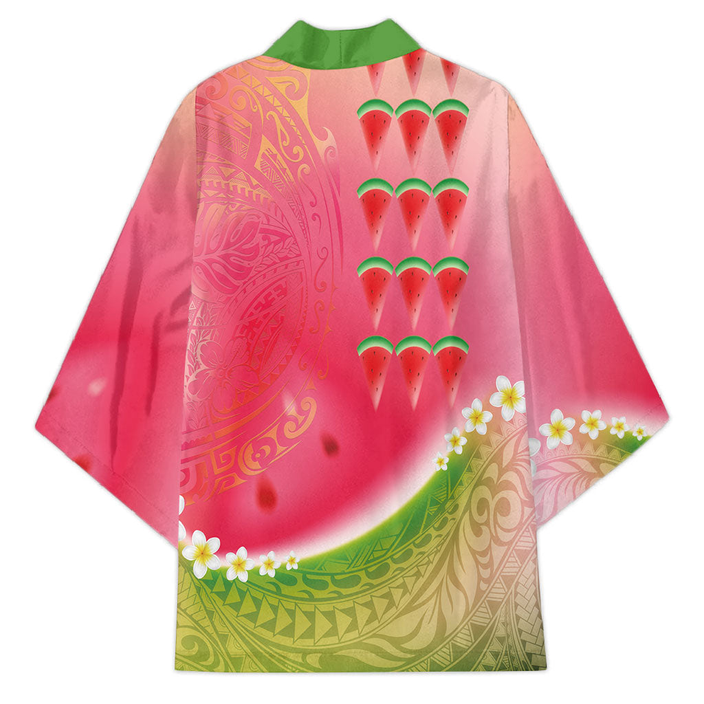 Hawaiian Watermelon Kimono with Kakau Art Tattoo LT03 - Polynesian Pride