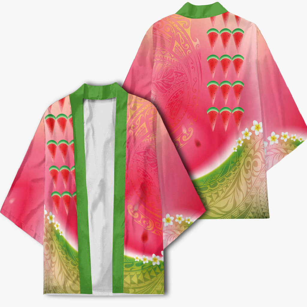 Hawaiian Watermelon Kimono with Kakau Art Tattoo LT03 - Polynesian Pride