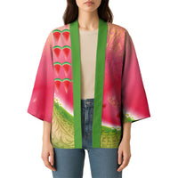 Hawaiian Watermelon Kimono with Kakau Art Tattoo LT03 - Polynesian Pride