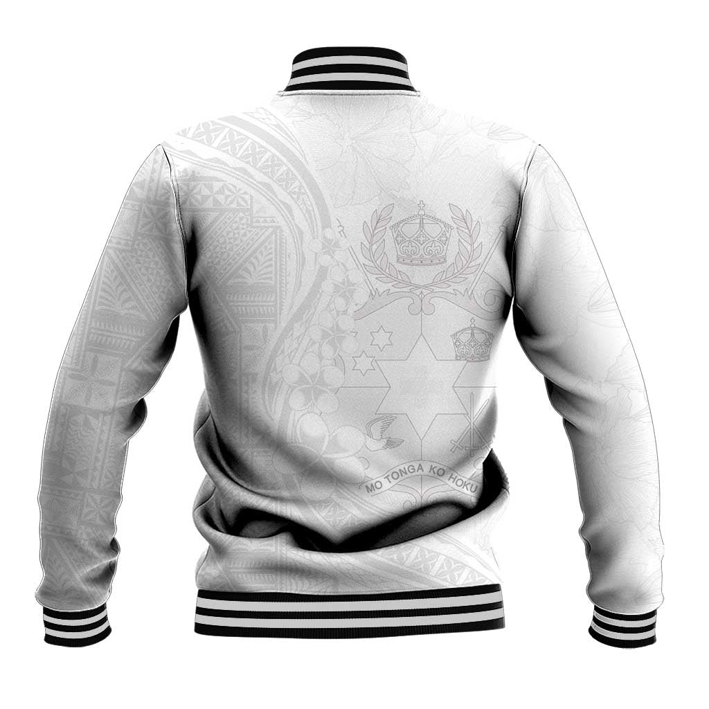 Tonga Faka Sepitema Baseball Jacket Ngatu Pattern with Plumeria and Hibiscus LT03 - Polynesian Pride