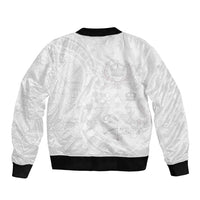 Tonga Faka Sepitema Bomber Jacket Ngatu Pattern with Plumeria and Hibiscus LT03 - Polynesian Pride