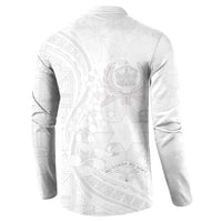 Tonga Faka Sepitema Button Sweatshirt Ngatu Pattern with Plumeria and Hibiscus LT03 - Polynesian Pride