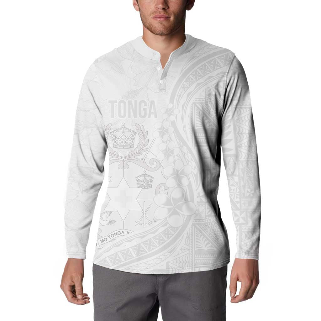 Tonga Faka Sepitema Button Sweatshirt Ngatu Pattern with Plumeria and Hibiscus LT03 - Polynesian Pride