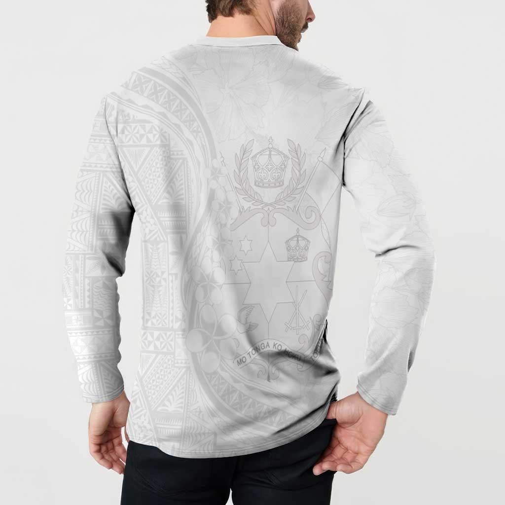 Tonga Faka Sepitema Button Sweatshirt Ngatu Pattern with Plumeria and Hibiscus LT03 - Polynesian Pride