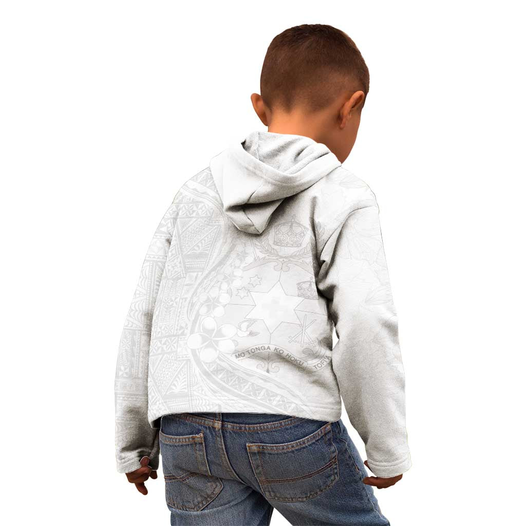 Tonga Faka Sepitema Kid Hoodie Ngatu Pattern with Plumeria and Hibiscus LT03 - Polynesian Pride