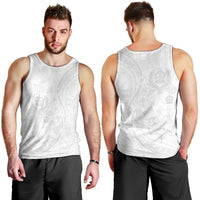 Tonga Faka Sepitema Men Tank Top Ngatu Pattern with Plumeria and Hibiscus LT03 - Polynesian Pride