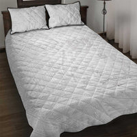 Tonga Faka Sepitema Quilt Bed Set Ngatu Pattern with Plumeria and Hibiscus LT03 White - Polynesian Pride