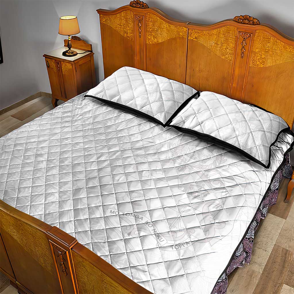 Tonga Faka Sepitema Quilt Bed Set Ngatu Pattern with Plumeria and Hibiscus LT03 - Polynesian Pride