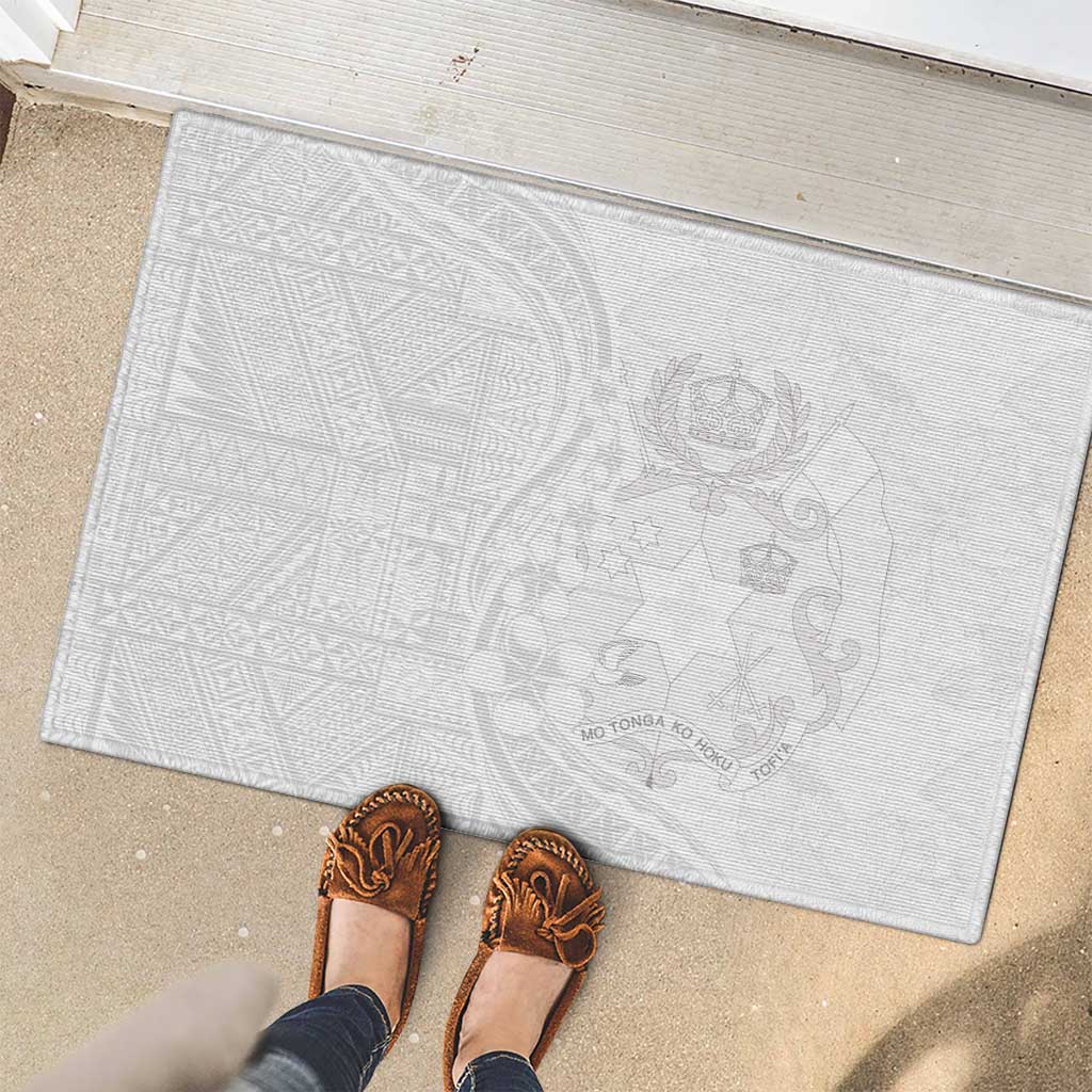 Tonga Faka Sepitema Rubber Doormat Ngatu Pattern with Plumeria and Hibiscus LT03 - Polynesian Pride