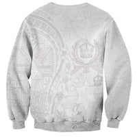 Tonga Faka Sepitema Sweatshirt Ngatu Pattern with Plumeria and Hibiscus LT03 - Polynesian Pride