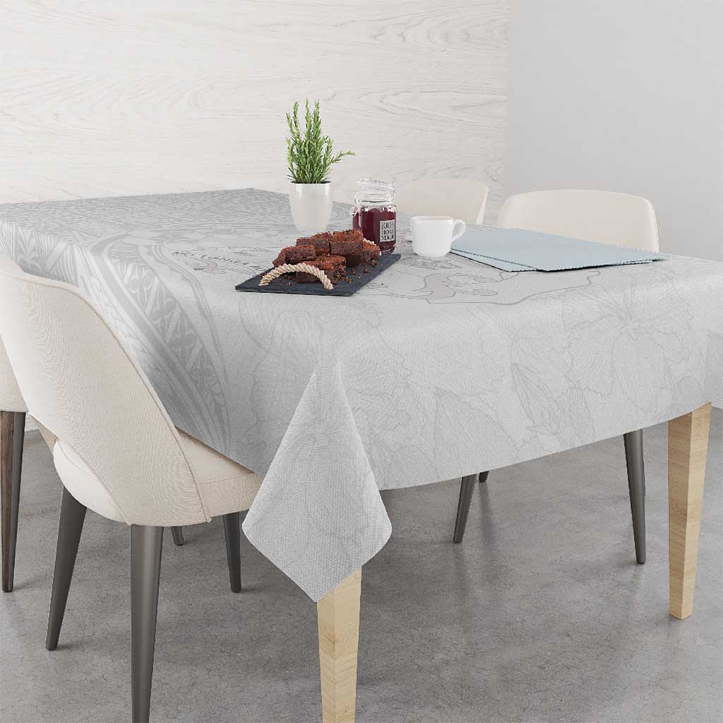 Tonga Faka Sepitema Tablecloth Ngatu Pattern with Plumeria and Hibiscus LT03 - Polynesian Pride