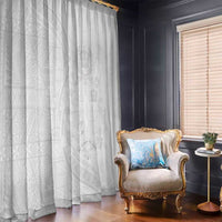 Tonga Faka Sepitema Window Curtain Ngatu Pattern with Plumeria and Hibiscus LT03 - Polynesian Pride