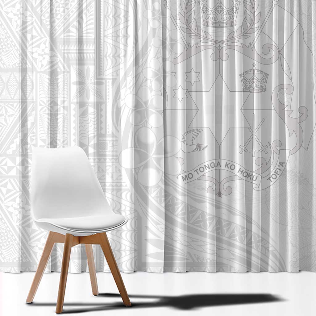 Tonga Faka Sepitema Window Curtain Ngatu Pattern with Plumeria and Hibiscus LT03 - Polynesian Pride