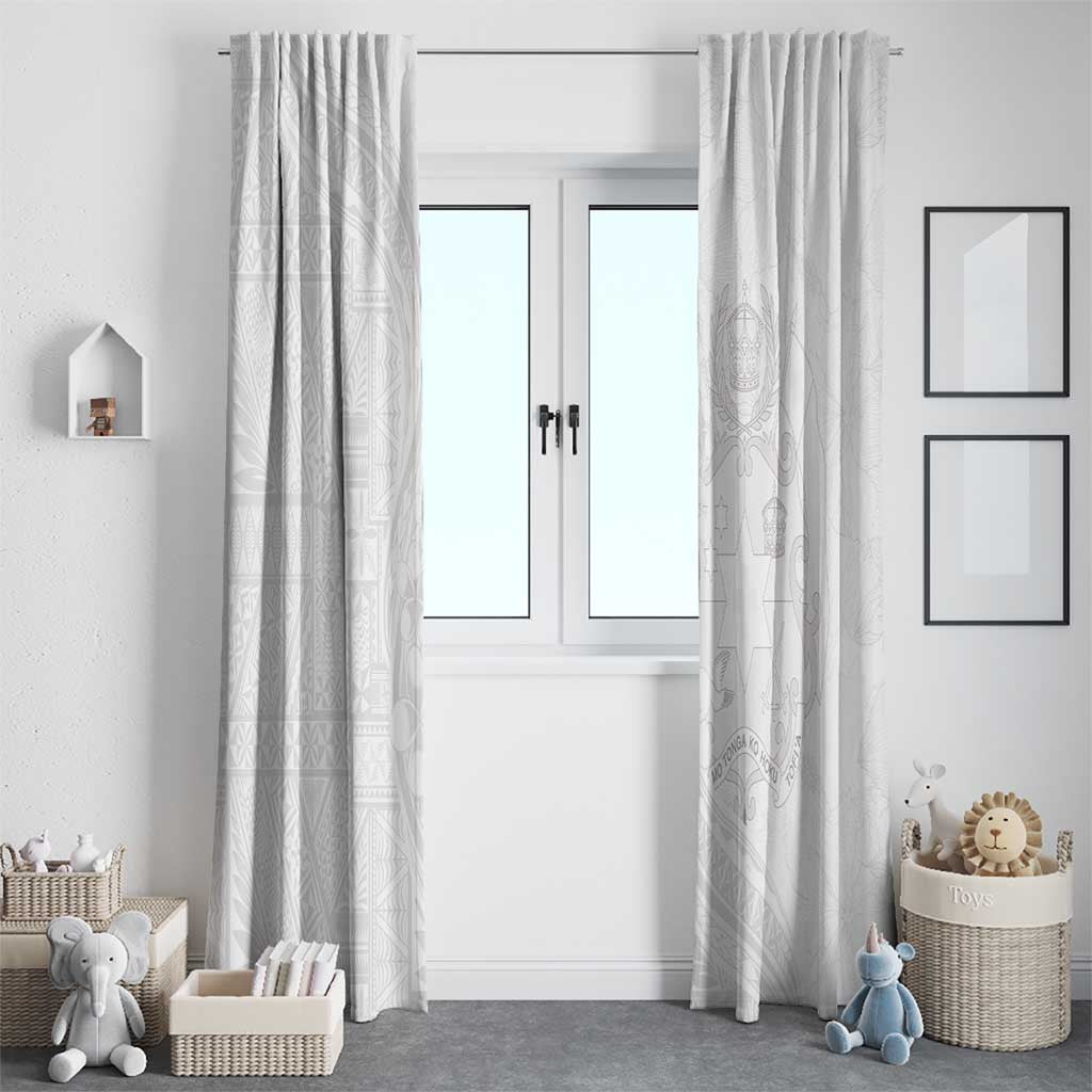 Tonga Faka Sepitema Window Curtain Ngatu Pattern with Plumeria and Hibiscus LT03 - Polynesian Pride