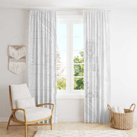 Tonga Faka Sepitema Window Curtain Ngatu Pattern with Plumeria and Hibiscus LT03 - Polynesian Pride