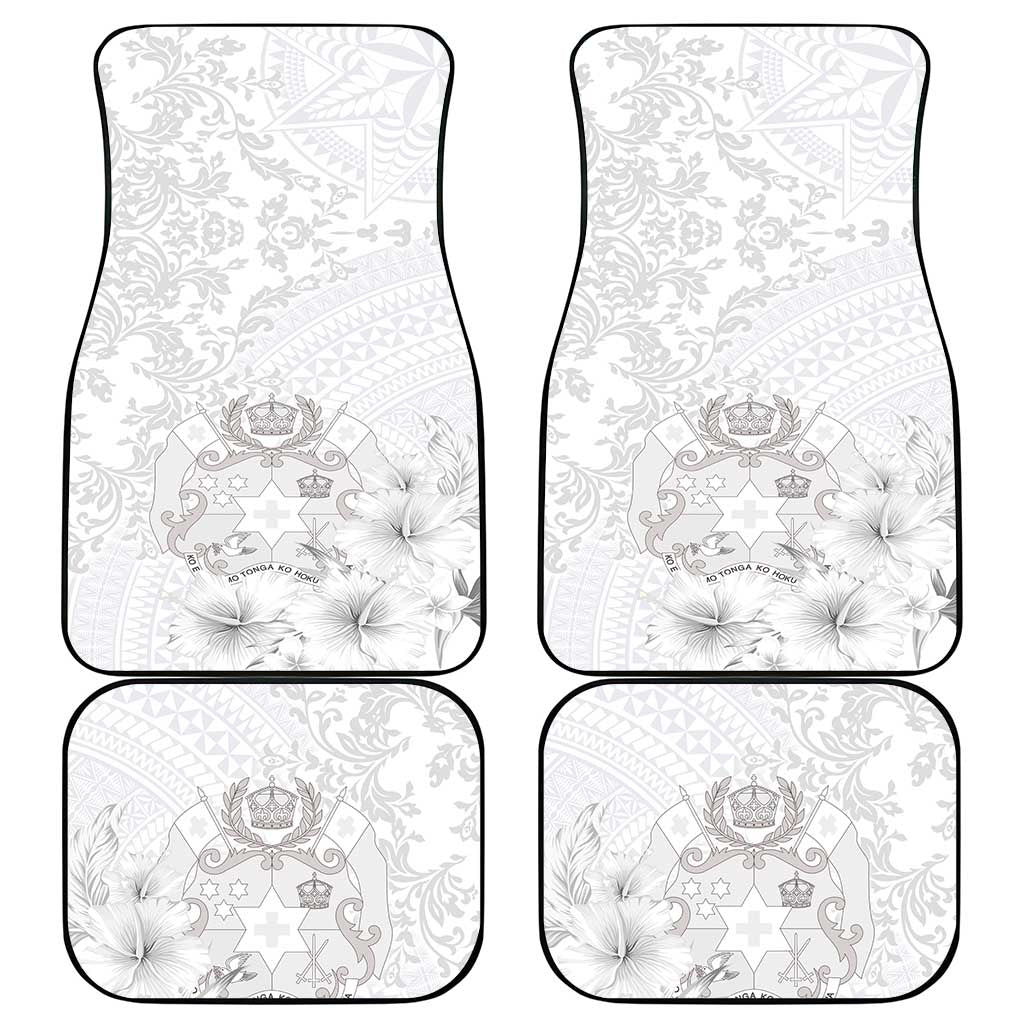 Tonga Faka Sepitema Car Mats Ngatu and Floral Pattern with Blooming Hibiscus LT03 - Polynesian Pride