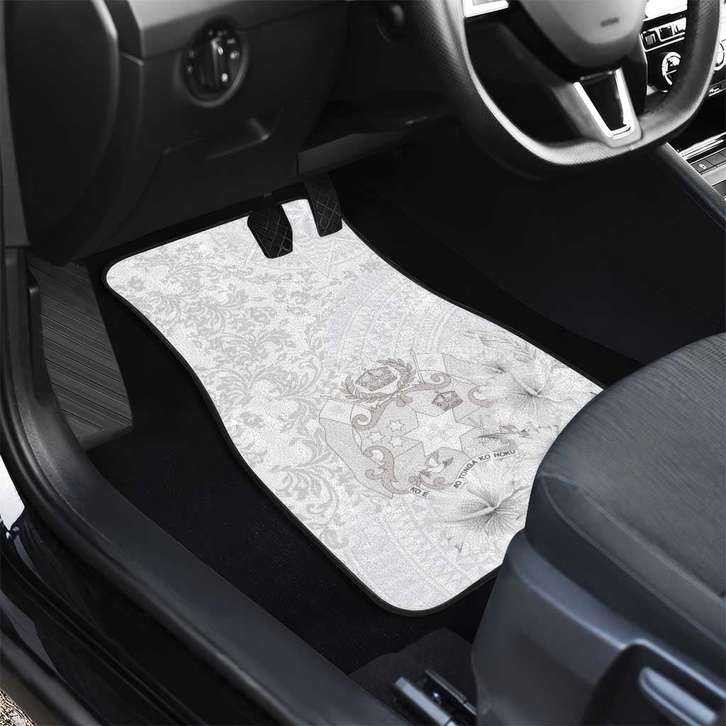 Tonga Faka Sepitema Car Mats Ngatu and Floral Pattern with Blooming Hibiscus LT03 - Polynesian Pride