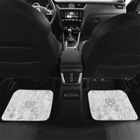 Tonga Faka Sepitema Car Mats Ngatu and Floral Pattern with Blooming Hibiscus LT03 Set 2pcs - Back White - Polynesian Pride