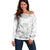 Tonga Faka Sepitema Off Shoulder Sweater Ngatu and Floral Pattern with Blooming Hibiscus