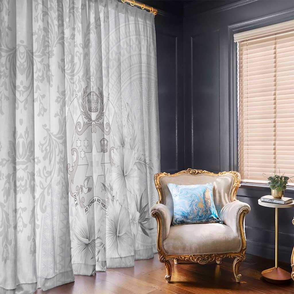 Tonga Faka Sepitema Window Curtain Ngatu and Floral Pattern with Blooming Hibiscus LT03 - Polynesian Pride