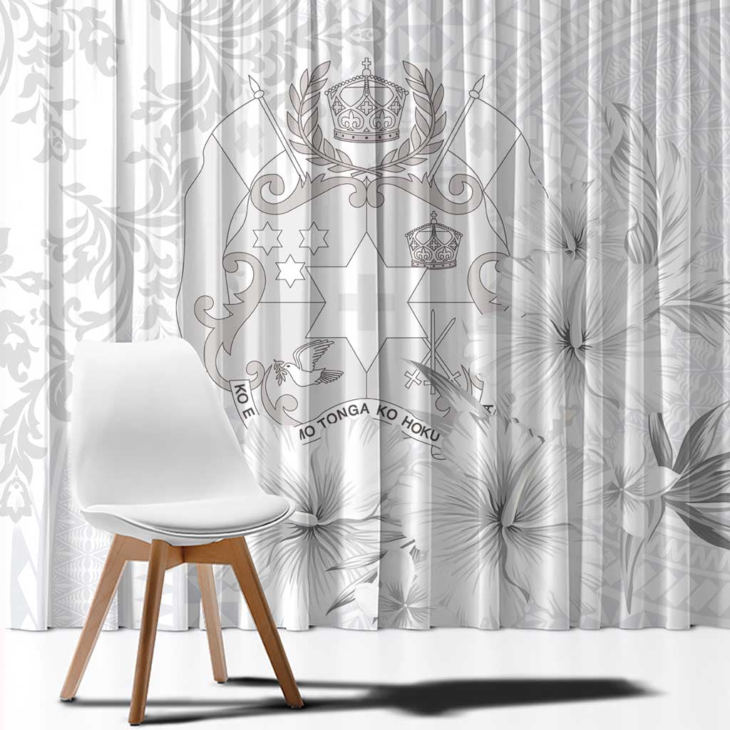 Tonga Faka Sepitema Window Curtain Ngatu and Floral Pattern with Blooming Hibiscus LT03 - Polynesian Pride