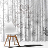 Tonga Faka Sepitema Window Curtain Ngatu and Floral Pattern with Blooming Hibiscus LT03 - Polynesian Pride