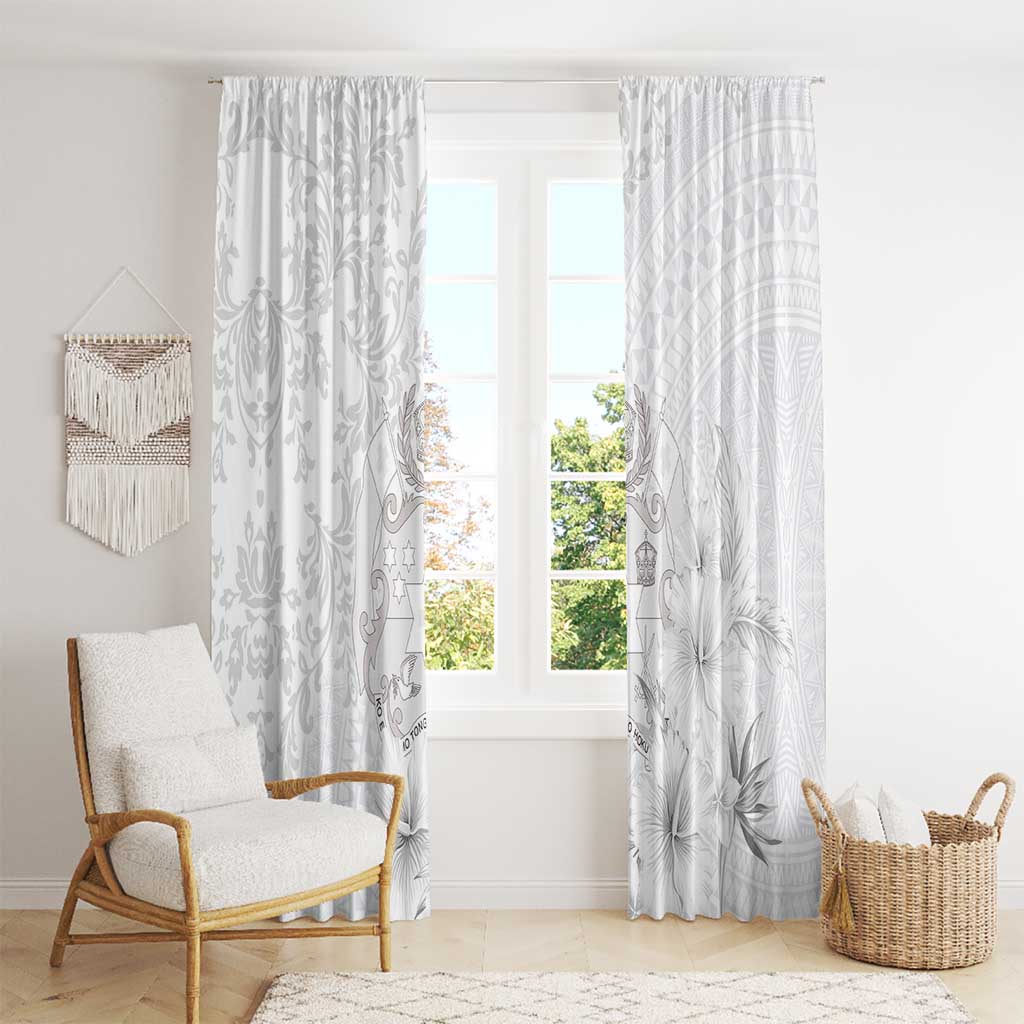 Tonga Faka Sepitema Window Curtain Ngatu and Floral Pattern with Blooming Hibiscus LT03 - Polynesian Pride