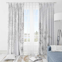 Tonga Faka Sepitema Window Curtain Ngatu and Floral Pattern with Blooming Hibiscus LT03 - Polynesian Pride