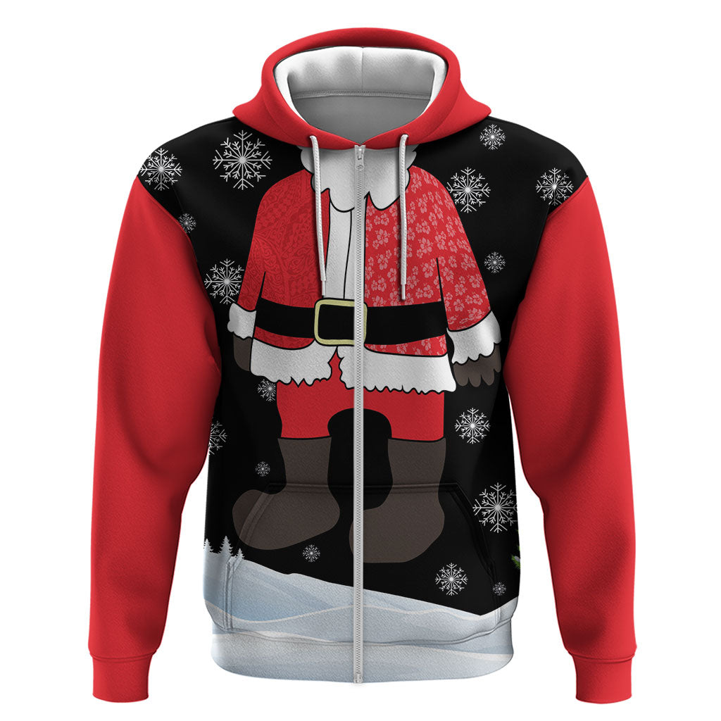 Polynesian Santa Claus Costume Funny Zip Hoodie LT03 Zip Hoodie Multicolor - Polynesian Pride