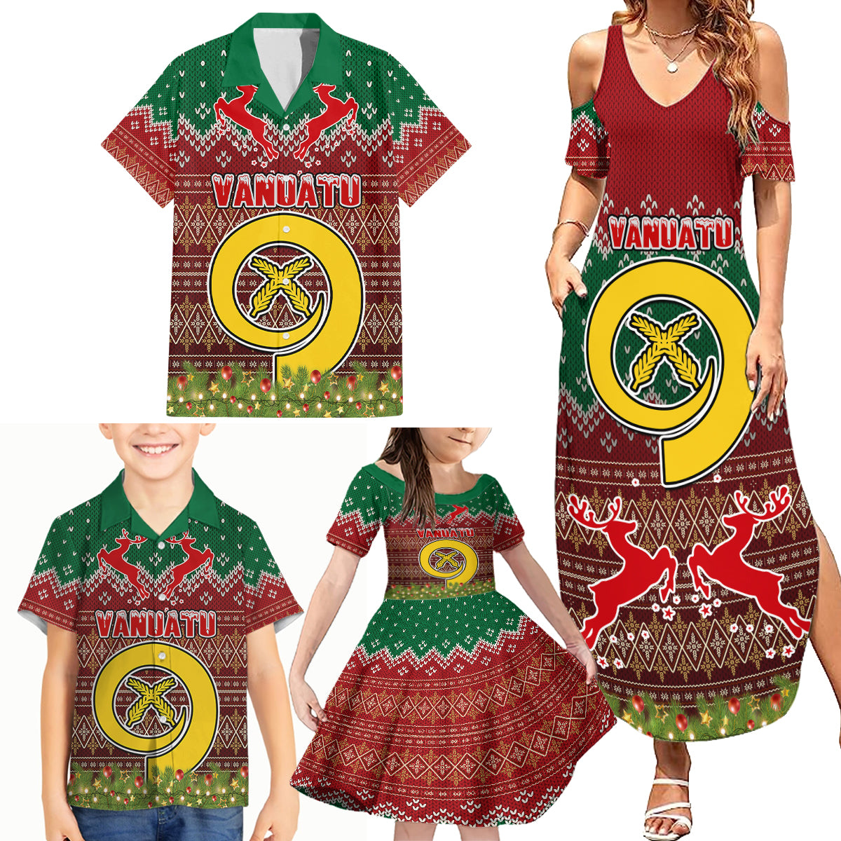 Vanuatu Christmas Family Matching Summer Maxi Dress and Hawaiian Shirt Pig Tusk Beautiful Merry Xmas Snowflake LT03 - Polynesian Pride