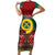 Vanuatu Christmas Short Sleeve Bodycon Dress Pig Tusk Beautiful Merry Xmas Snowflake LT03 Long Dress Red - Polynesian Pride