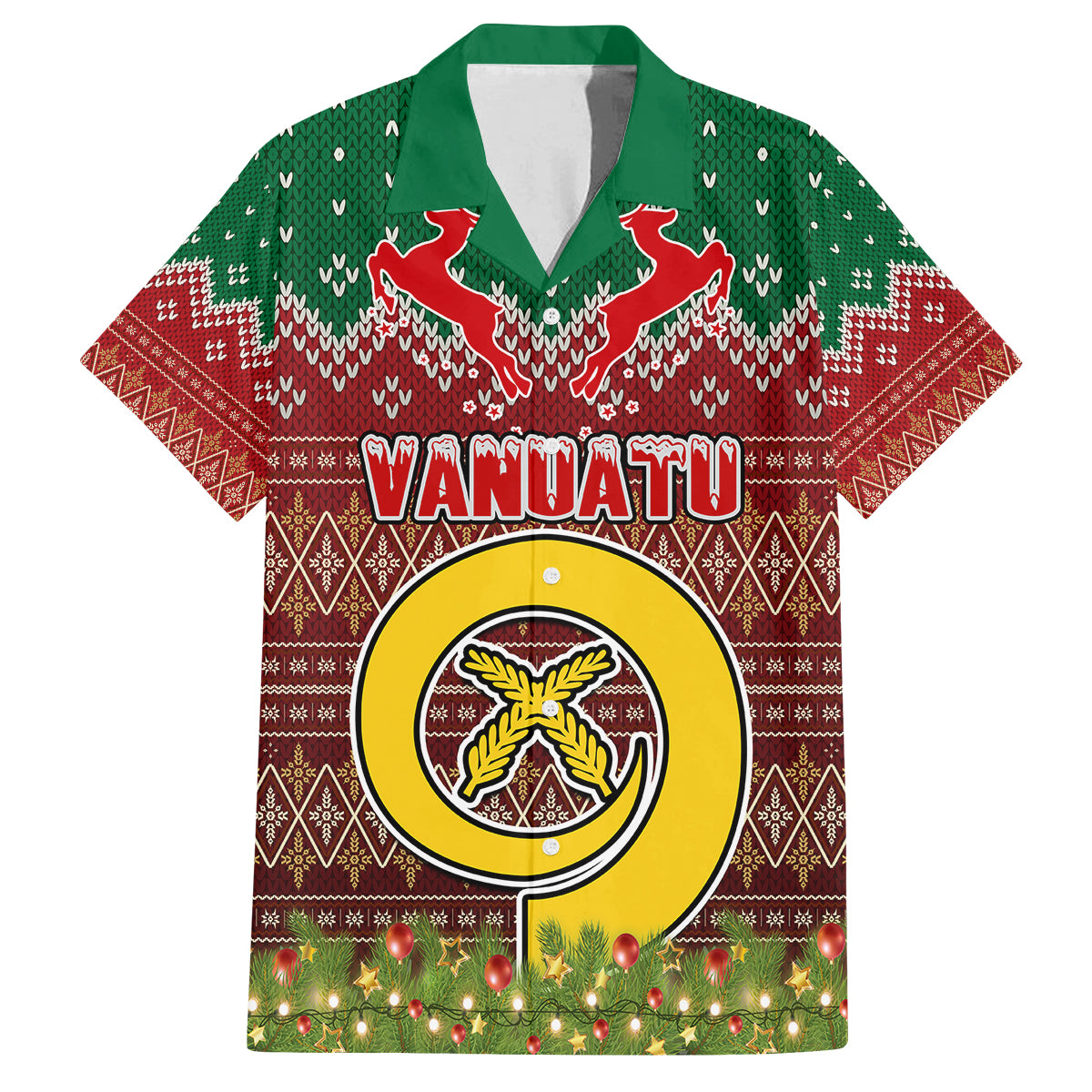 Personalised Vanuatu Christmas Kid Hawaiian Shirt Pig Tusk Beautiful Merry Xmas Snowflake LT03 Kid Red - Polynesian Pride