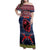 Guam Christmas Family Matching Off Shoulder Maxi Dress and Hawaiian Shirt Chamorro Guam Tattoos Beautiful Merry Xmas Snowflake LT03 Mom's Dress Blue - Polynesian Pride