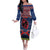 Guam Christmas Off The Shoulder Long Sleeve Dress Chamorro Guam Tattoos Beautiful Merry Xmas Snowflake LT03 Women Blue - Polynesian Pride