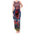 Guam Christmas Tank Maxi Dress Chamorro Guam Tattoos Beautiful Merry Xmas Snowflake LT03 Women Blue - Polynesian Pride