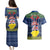 Niue Christmas Couples Matching Puletasi Dress and Hawaiian Shirt Coat of Arms and Map Beautiful Merry Xmas Snowflake LT03 - Polynesian Pride